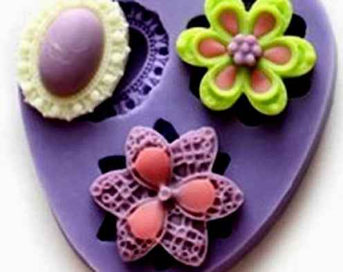 Stampo in silicone Fiori e Cameo.