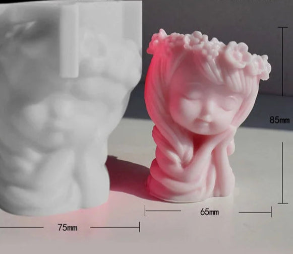 Viso Bambina Vaso di 8.9 cm. Stampo in silicone anche per Candele - WORLD PRODUCTS SHOP