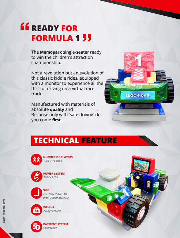 BLOCK CAR.PRONTI PER FORMULA 1