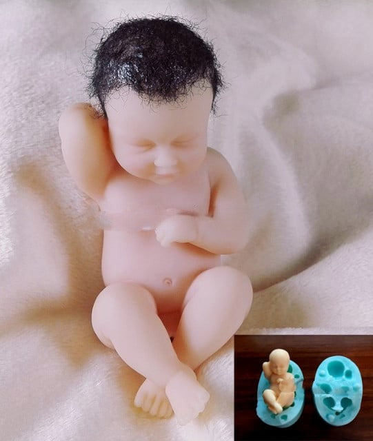 Large 10cm Newborn Baby. High-definition silicone mold.