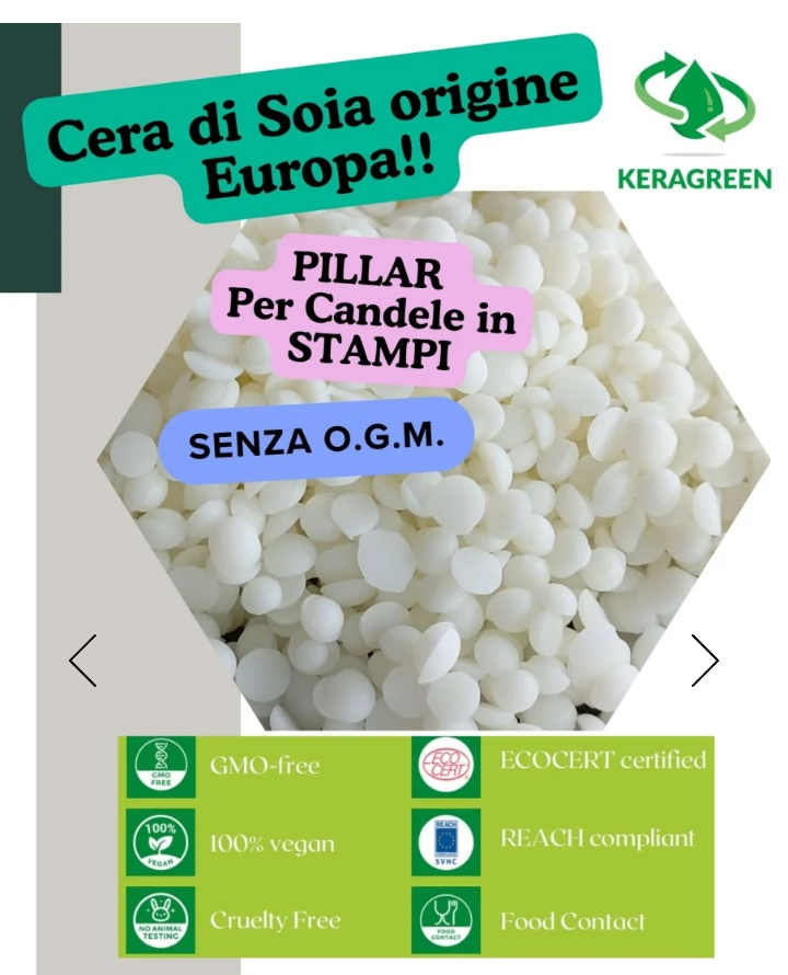 Stampi. Cera Soia Pillar EUROPA per Candele - WORLD PRODUCTS SHOP