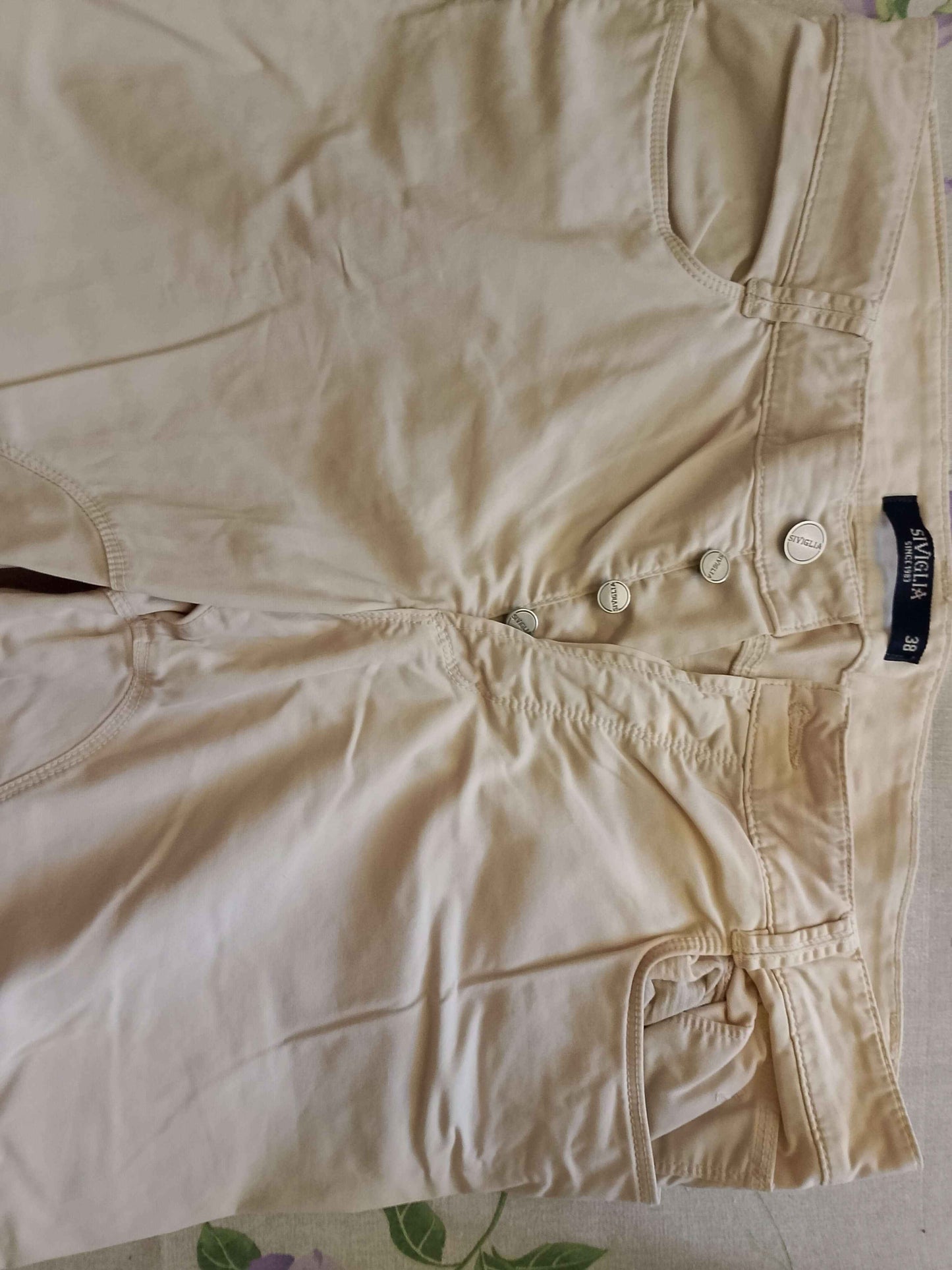 Pantaloni cotone Siviglia. beige Originali. NUOVI. Tg 52/54