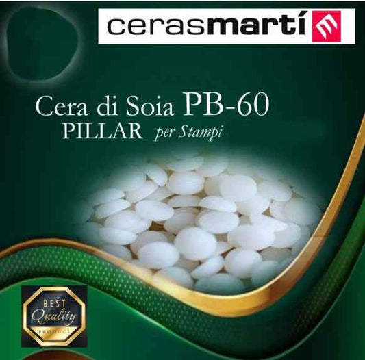 Stampi. PB60. Cera di Soia PILLAR per Candele