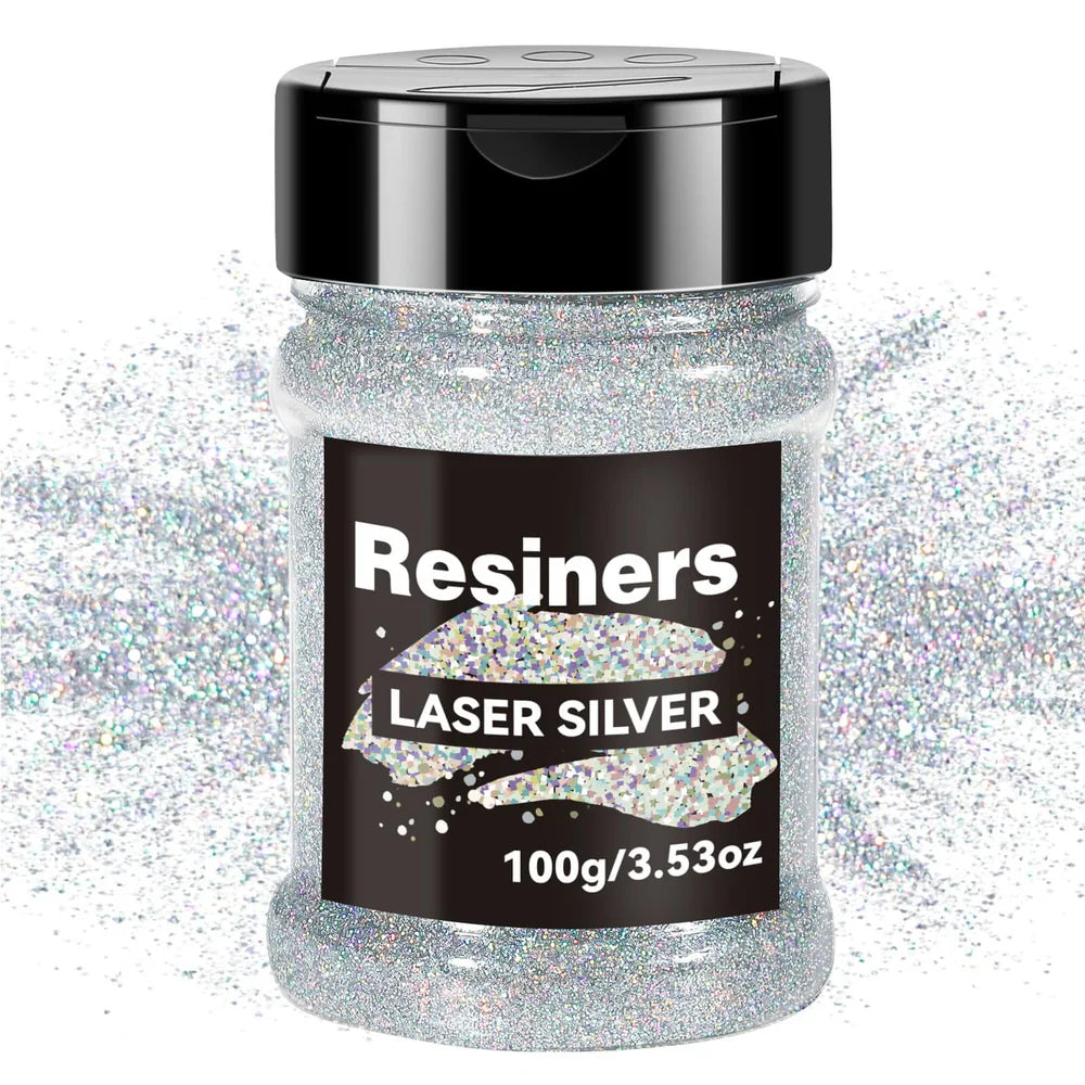COLORANTE IN POLVERE PER RESINA GLITTER. Polvere glitterata olografica ultrafine
