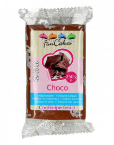 Chocolate flavored. FunCakes sugar paste. 250 g. Gluten-free.