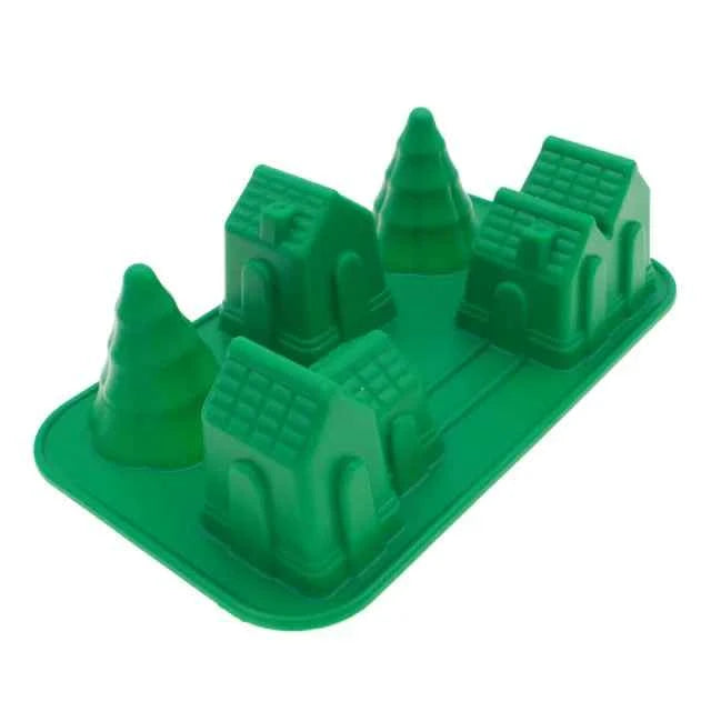 Casa e Alberi di Natale. Grande stampo in silicone