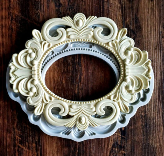 Large Baroque Style Frame 25 x 20 cm. Vintage. Silicone mold.