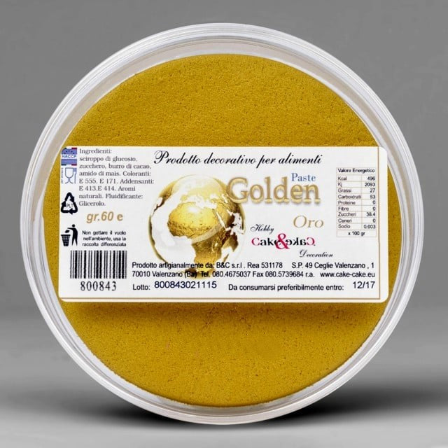 Golden Paste, the world's first pearlescent sugar paste for modeling, in gold, silver and pearl. Gluten-free.