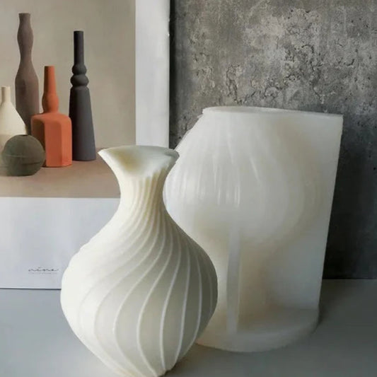 Grande Vaso a Spirale di 14 x 10 cm. Grande Stampo in silicone anche per Candele - WORLD PRODUCTS SHOP