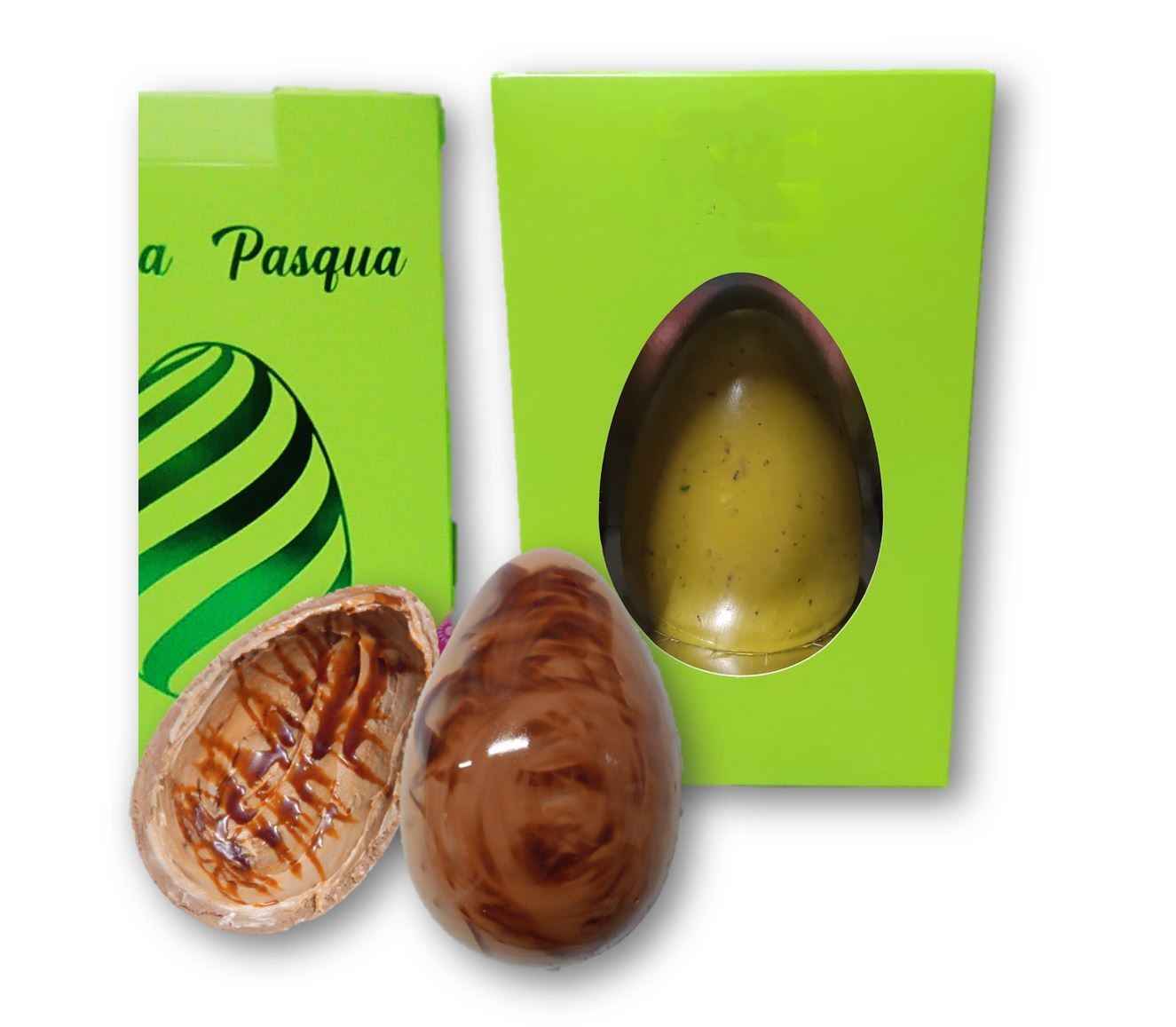 Uovo farcito Affogato al Pistacchio o Caramello salato.     700 GRAMMI