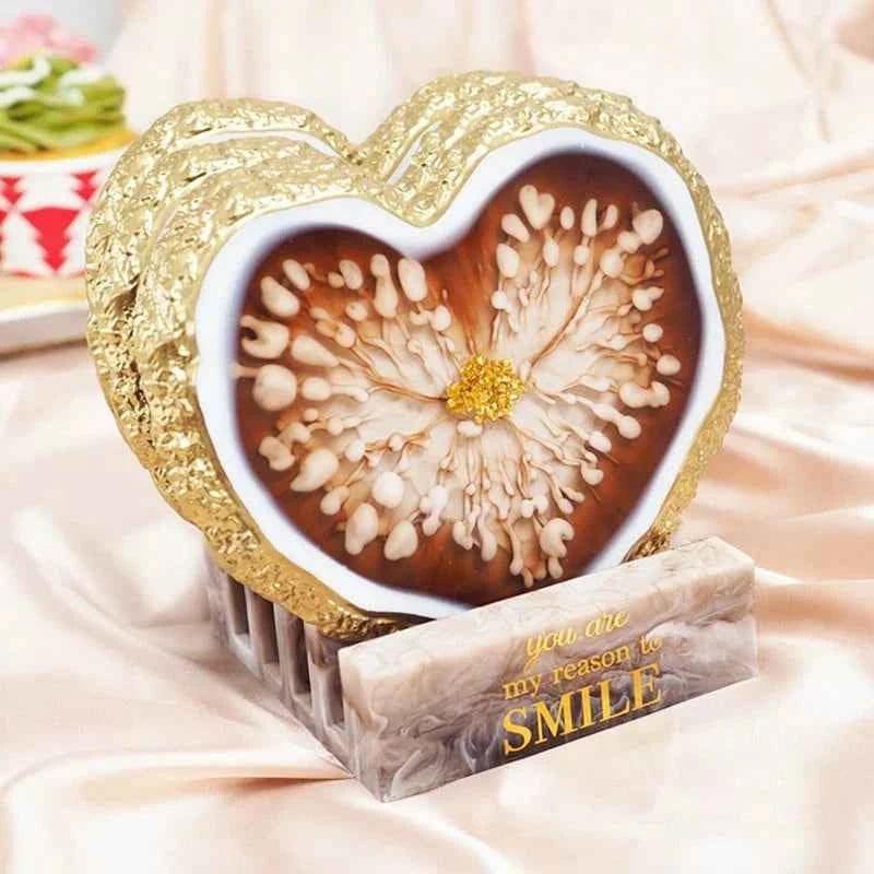 Stampo in silicone a forma di Cuore. Set di 4 stampi per resina