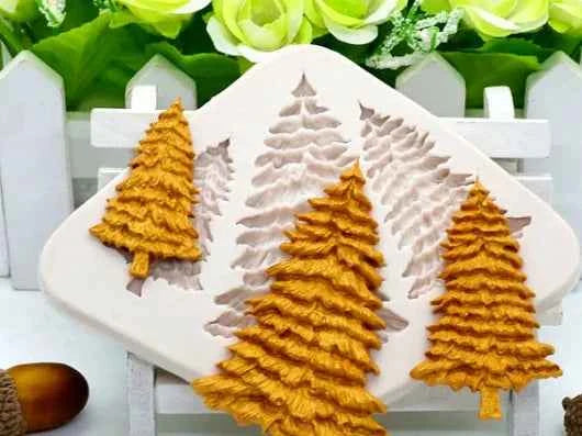 Albero di Natale. Stampo silicone con 3 Alberi