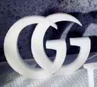 Grande Nuovo Logo Griffe Gucci 2 di 14 x h9 x 3 cm. Stampo in silicone anche per Candele