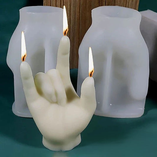 Mano con 3 dita in alto. Stampo in silicone anche per Candele - WORLD PRODUCTS SHOP