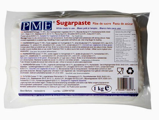 Pasta di zucchero Bianca PMEper ricopertura e modelling. 1 Kg. Certificata Kosher.