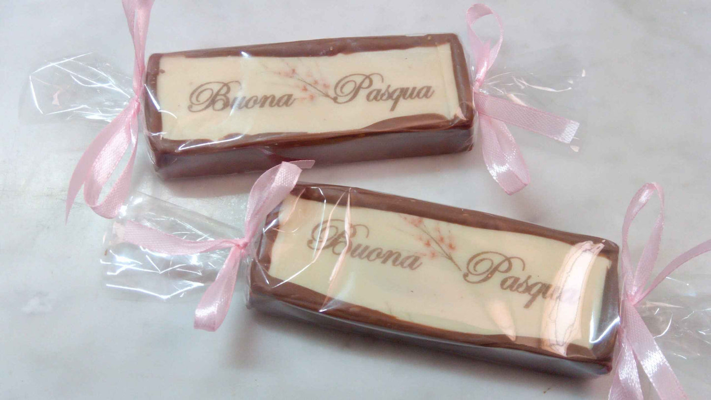 TARGHETTA Buona Pasqua da gr 40/50 cioccolato al latte gr 120 bacio
