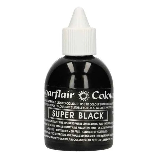 Super Nero 60 ml. Colorante liquido anche per Aerografo. Sugarflair