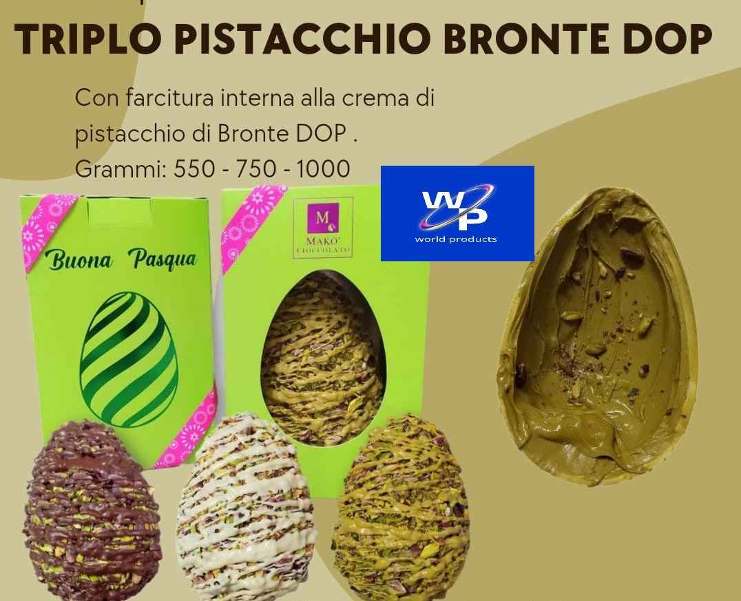 Uovo triplo Pistacchio di BRONTE dop siciliano FARCITO