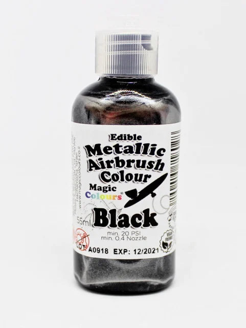Nero 55 ml. Colorante liquido Metallizzato anche per Aerografo. Magic Colours