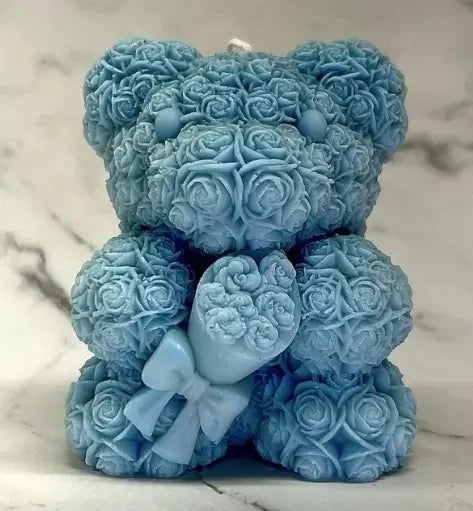 Orsetto di 6 cm con Rose. Stampo in silicone anche per Candele - WORLD PRODUCTS SHOP