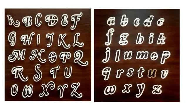 Cutter di 26 Lettere Minuscole in Corsivo. Stampo Alfabeto Minuscolo