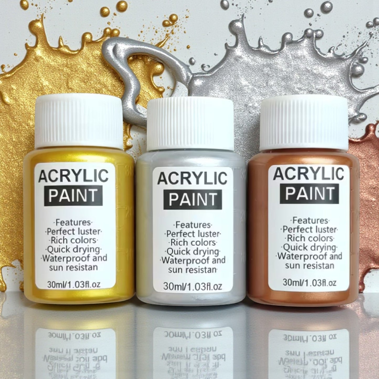 Coloranti Acrilici Metallici Set 3pz