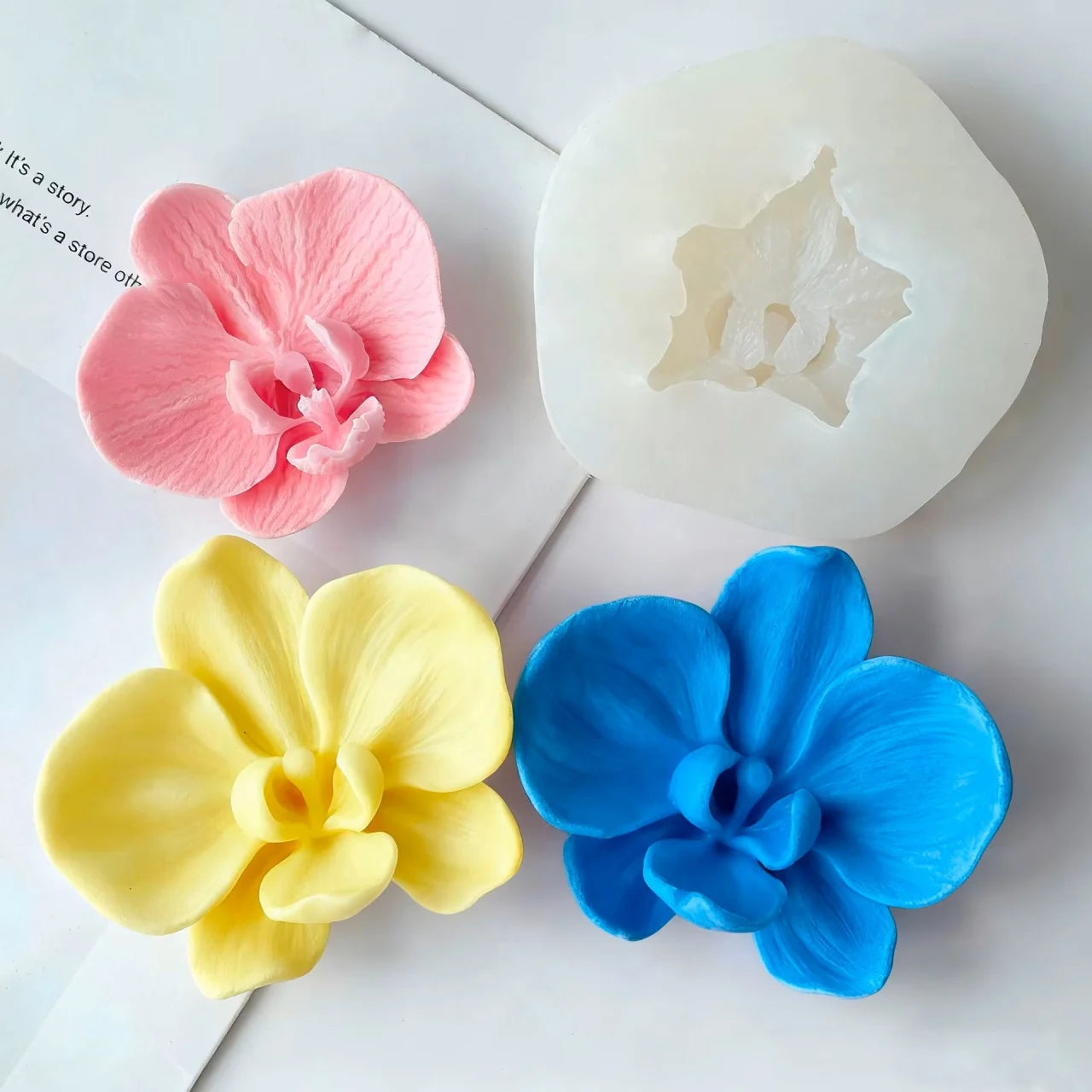 Orchidea di 6.3 cm. Stampo in silicone anche per Candele