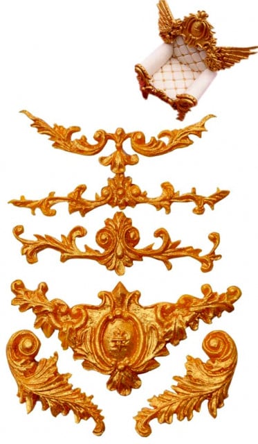 Barocco. 6 Fantastiche decorazioni Vintage. Stampo in silicone