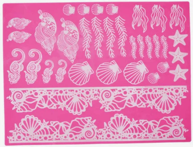 Large silicone mat with 26 Forest leaves. 32 x 32 cm mold. Bosco Natura line.