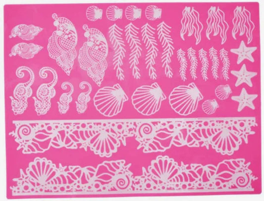 Large silicone mat with 26 Forest leaves. 32 x 32 cm mold. Bosco Natura line.