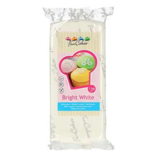 1 Kg bianco brillante. Pasta di zucchero funCakes gusto vaniglia