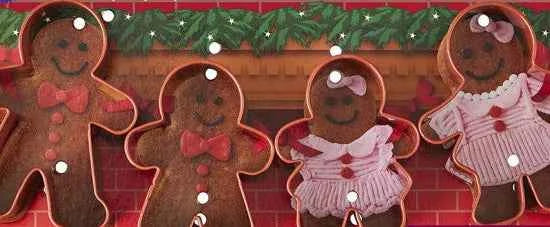 Famiglia Gingerbread Natale. Set di 4 Stampi