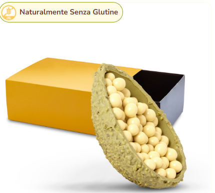 Mezzo Uovo di Pasqua farcito – Pistacchio    NO GLUTINE