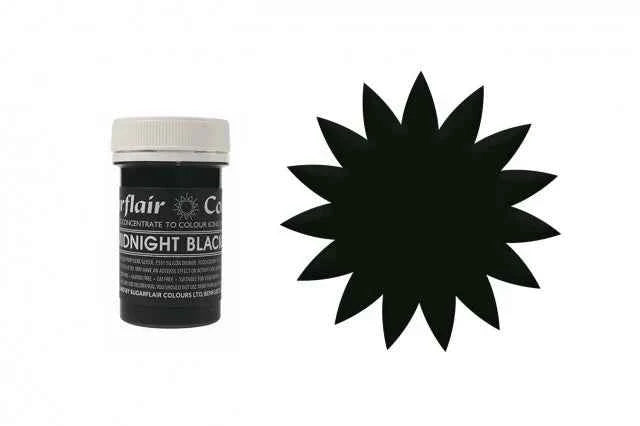 Nero Mezzanotte. Linea Pastello. Colorante in Gel concentrato. Black Midnight. Sugarflair