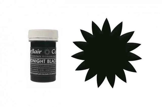 Nero Mezzanotte. Linea Pastello. Colorante in Gel concentrato. Black Midnight. Sugarflair