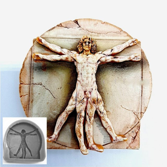 Leonardo Da Vinci's Vitruvian Man. Silicone mold.
