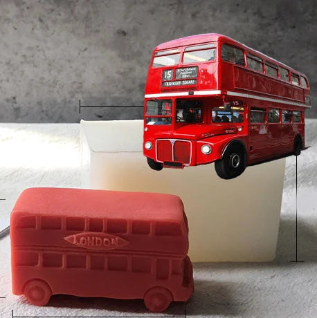 Bus Londra 2 Piani Vintage Autobus di 7.6 cm. Stampo in silicone anche per Candele - WORLD PRODUCTS SHOP