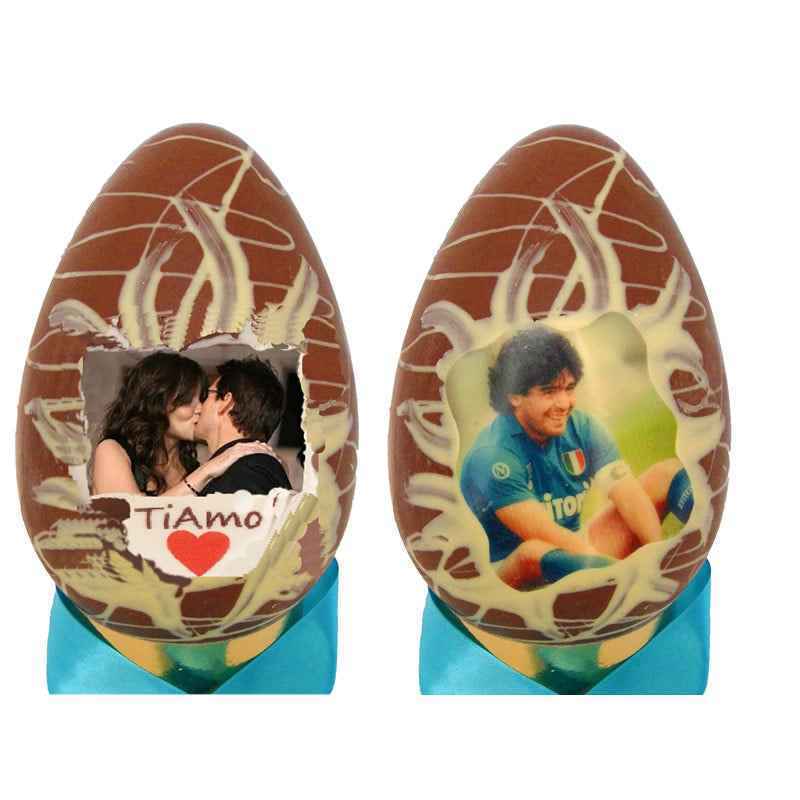 Uovo GRANDE di CIOCCOLATO personalizzato con foto. 1 KG.