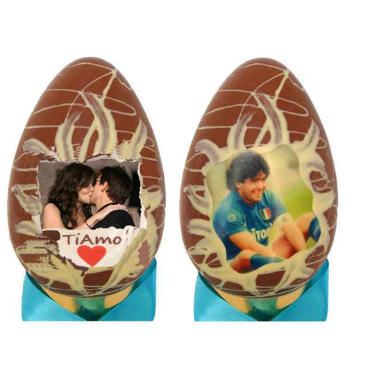 Uovo GRANDE di CIOCCOLATO personalizzato con foto. 1 KG.