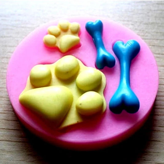 Zampe e Osso Cane in 3/D. Stampo in Silicone