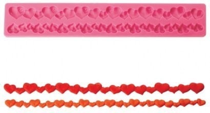 Cuori decorati. Grande Stampo in silicone ST06. Special Day Collane Pavoni.