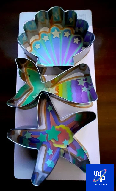 Conchiglia Coda di Pesce e Stella Marina. Set di 3 grandi tagliapasta in metallo Mare