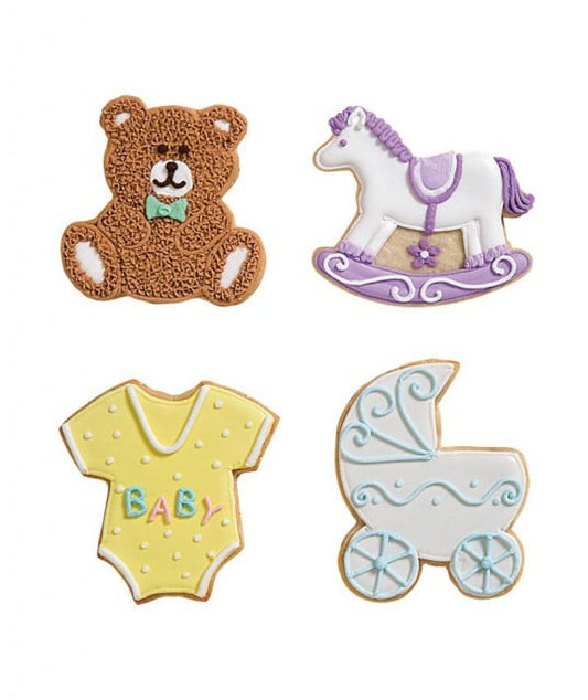Carrozzina Vestitino Cavallo e Orsetto. Battesimo.Stampo tagliapasta