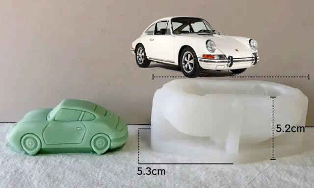 Porsche Vintage Auto di 9.5 cm. Stampo in silicone anche per Candele - WORLD PRODUCTS SHOP
