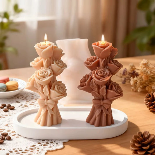 Elegante mazzo di Rose. Stampo in silicone anche per Candele e Saponi