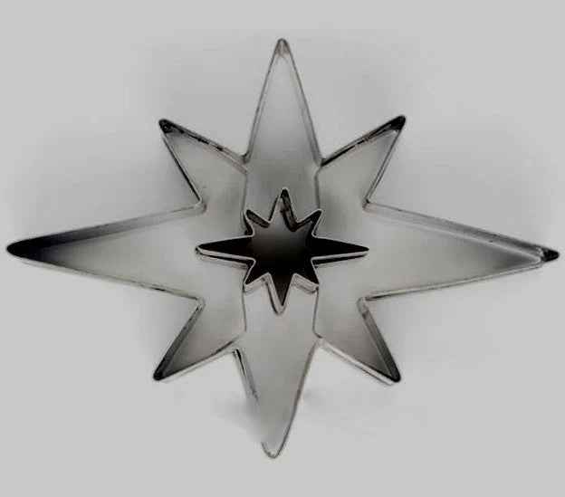 Stella Natale di Betlemme in metallo. Doppio Stampo Tagliapasta