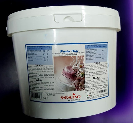 5 Kg. Bianca. Pasta di zucchero Top Saracino. Gluten Free - WORLD PRODUCTS SHOP