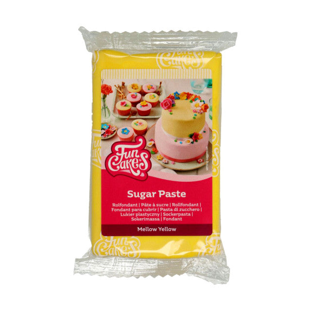 Sunny Yellow. FunCakes Sugar Paste. 250g. Mellow Yellow. Gluten-Free and Kosher.