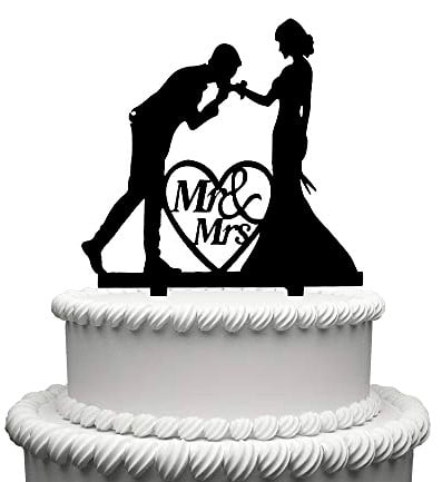 Kissing Hands. Wedding Cake Topper. Black Silhouette.
