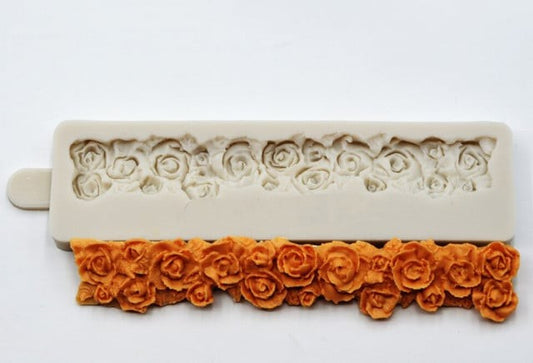 Rose Bouquet Border. Silicone Mold